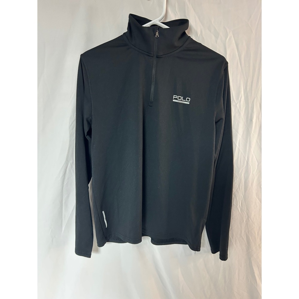 Polo Sport Ralph Lauren Mens Black Performance Quarter Zip Pullover Shirt Small